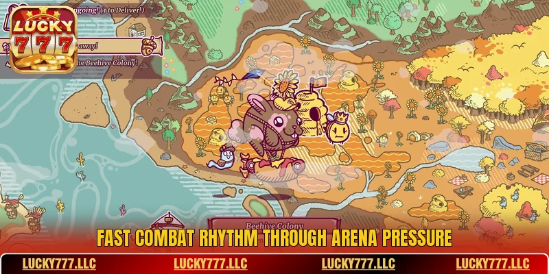 Fast combat rhythm through arena pressure
