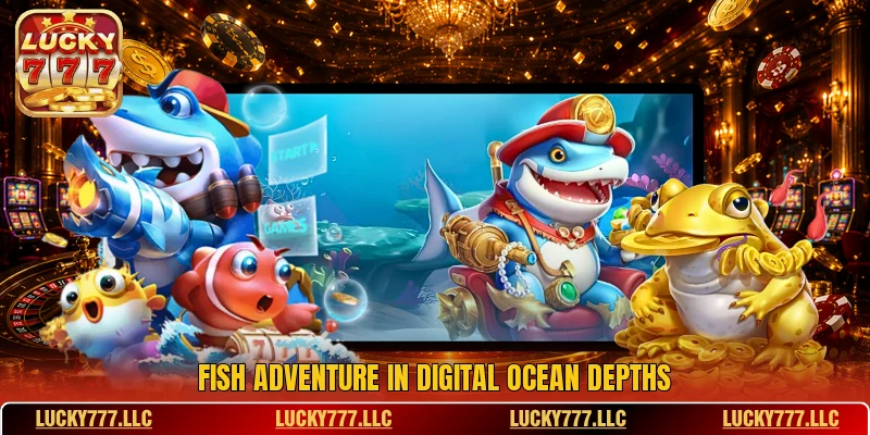 Fish adventure in digital ocean depths Fish adventure in digital ocean depths