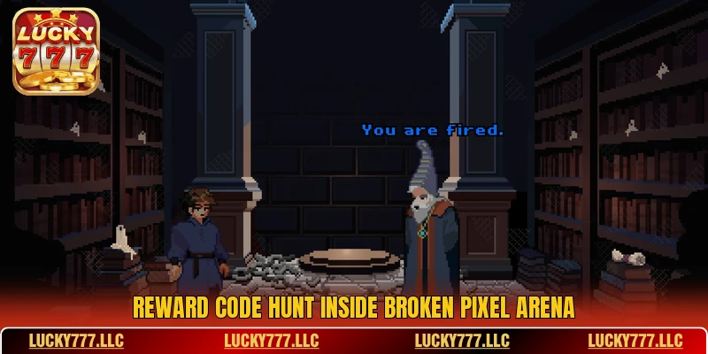 Reward code hunt inside Broken Pixel Arena